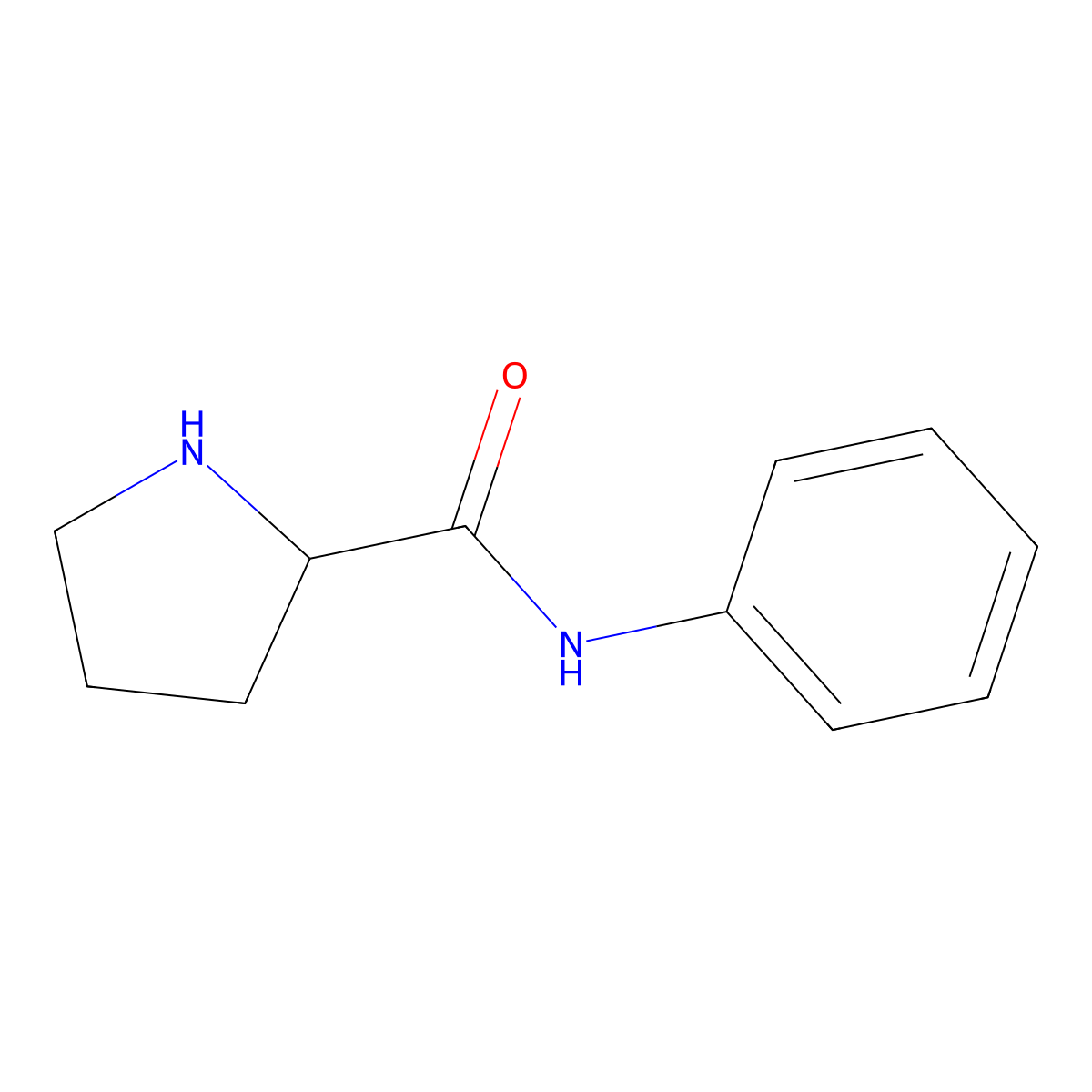 (2R)-N-phenylpyrrolidine-2-carboxamide molecular structure, CAS 104261-87-2