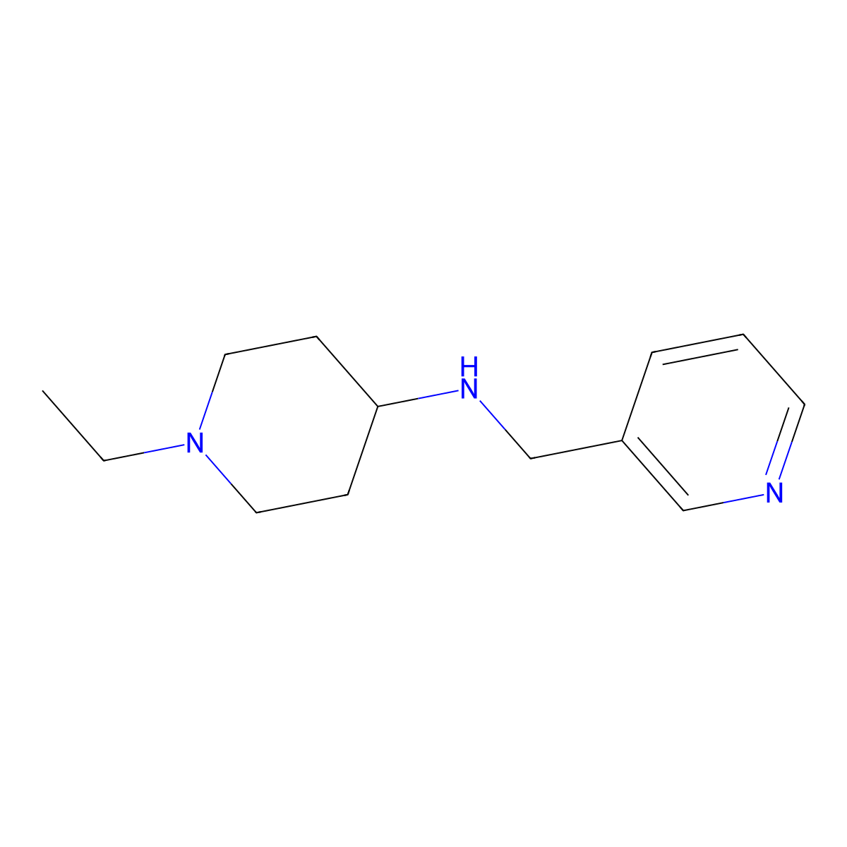 1-ethyl-N-(pyridin-3-ylmethyl)piperidin-4-amine molecular structure, CAS 1042610-00-3