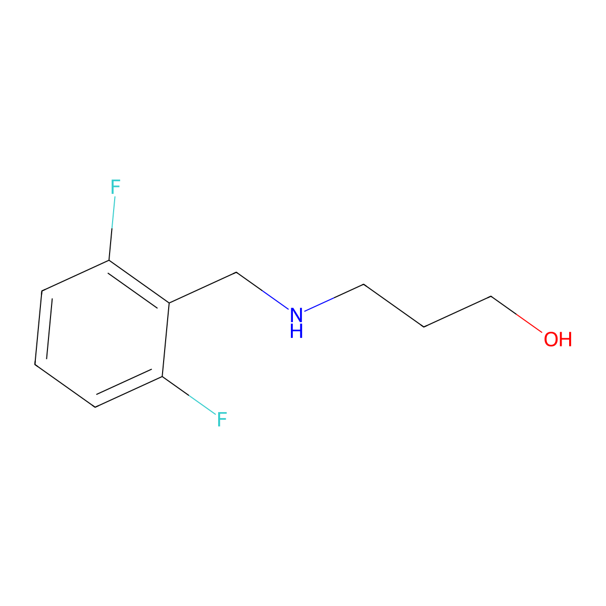 3-{[(2,6-Difluorophenyl)methyl]amino}propan-1-ol molecular structure, CAS 1042611-33-5