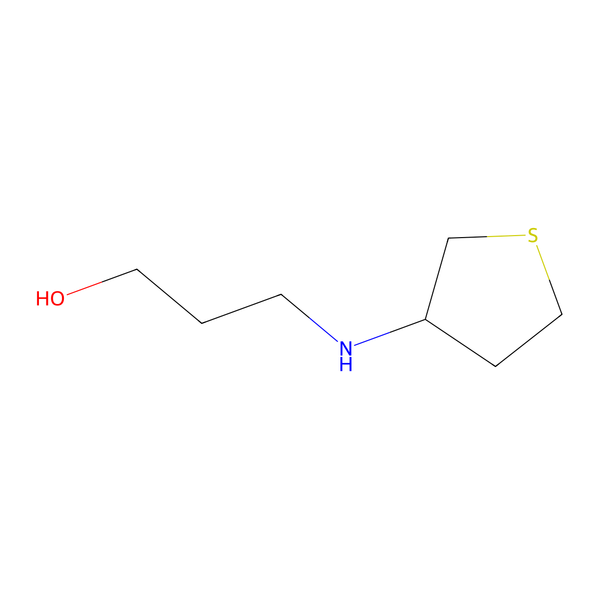3-[(Thiolan-3-yl)amino]propan-1-ol molecular structure, CAS 1042611-43-7