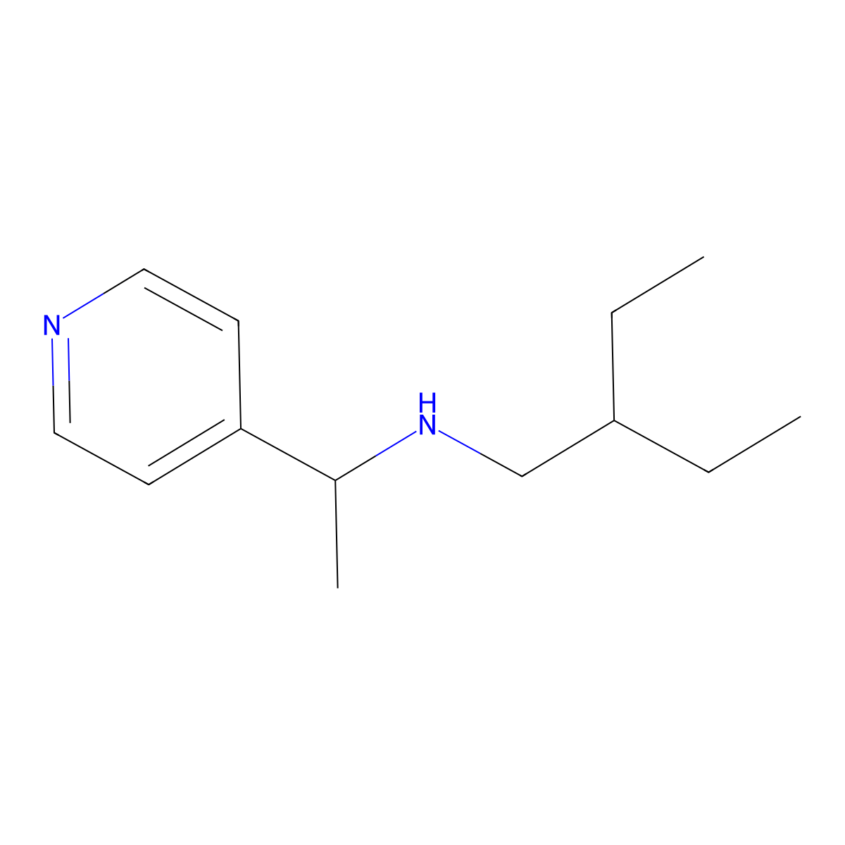 (2-Ethylbutyl)[1-(pyridin-4-yl)ethyl]amine molecular structure, CAS 1042611-49-3