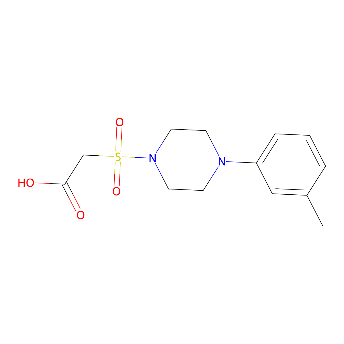 2-{[4-(3-Methylphenyl)piperazin-1-yl]sulfonyl}acetic acid molecular structure, CAS 1042613-44-4
