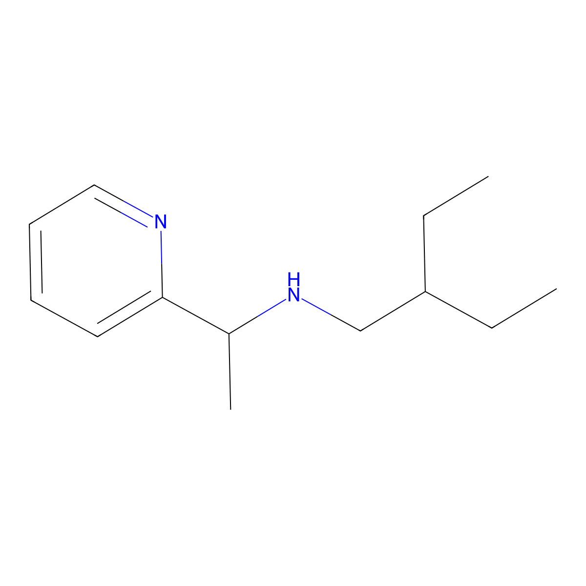 (2-Ethylbutyl)[1-(pyridin-2-yl)ethyl]amine molecular structure, CAS 1042618-05-2