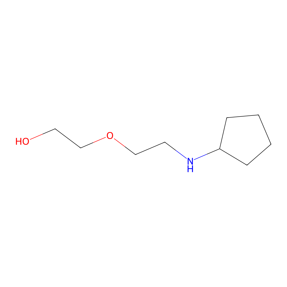 2-[2-(Cyclopentylamino)ethoxy]ethan-1-ol molecular structure, CAS 1042620-08-5