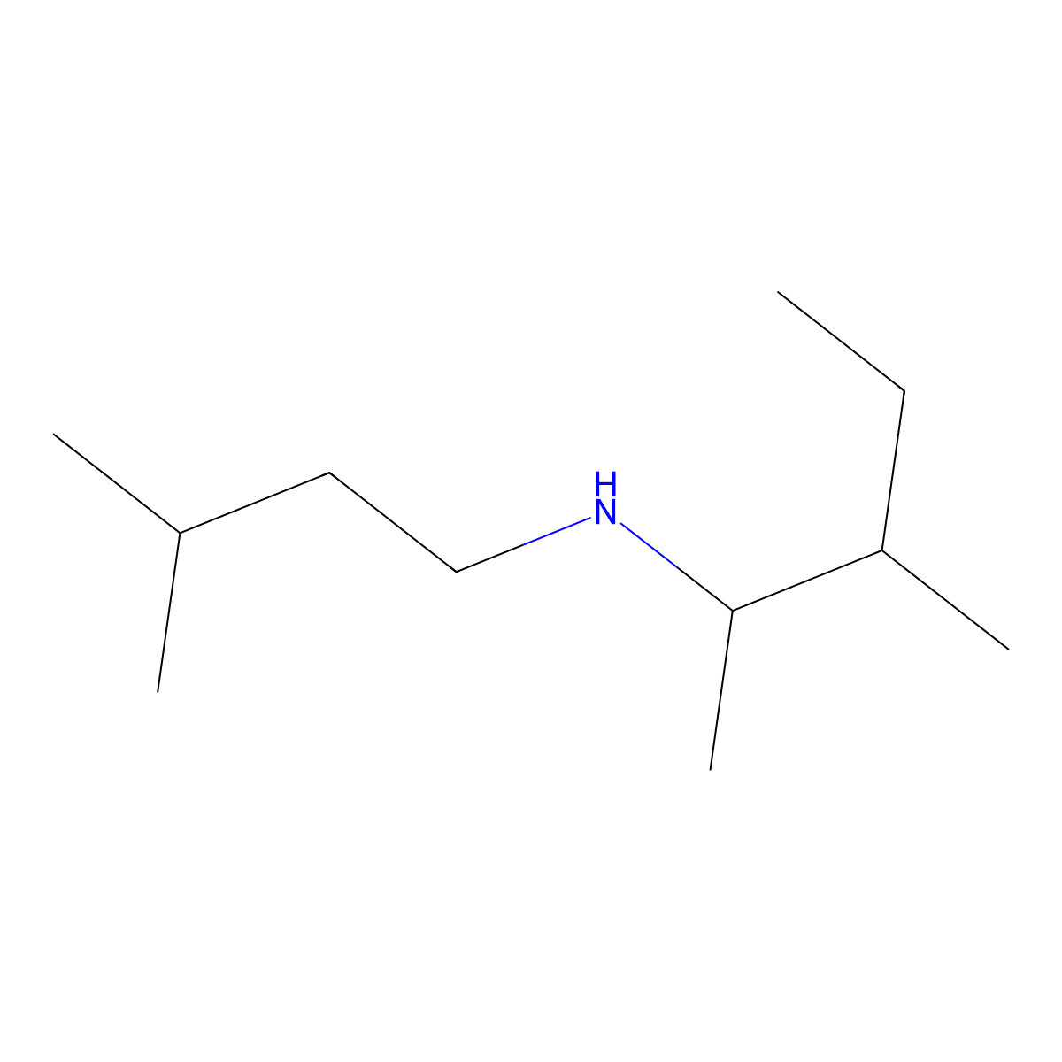 (3-Methylbutyl)(3-methylpentan-2-yl)amine molecular structure, CAS 1042621-00-0