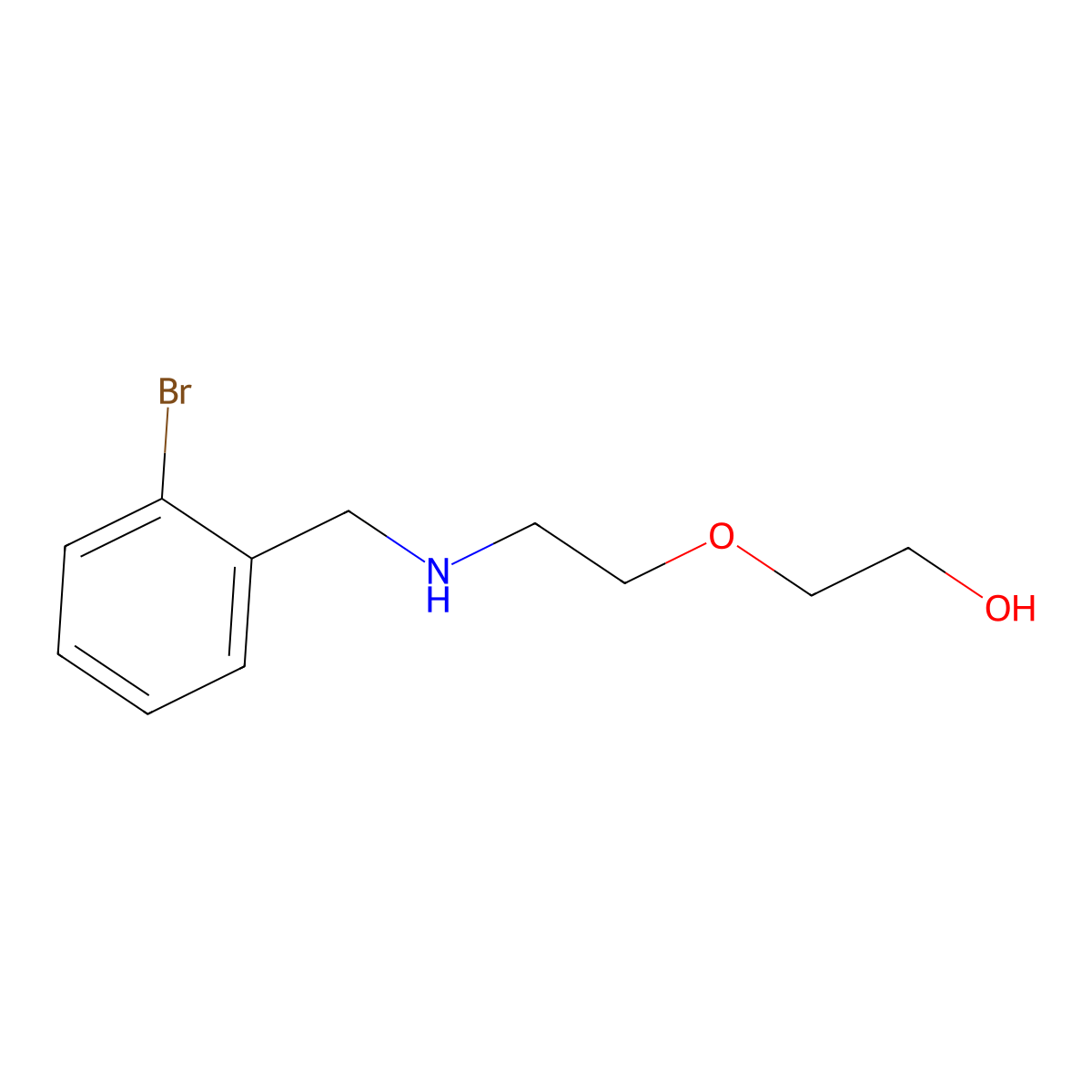 2-(2-{[(2-Bromophenyl)methyl]amino}ethoxy)ethan-1-ol molecular structure, CAS 1042621-93-1