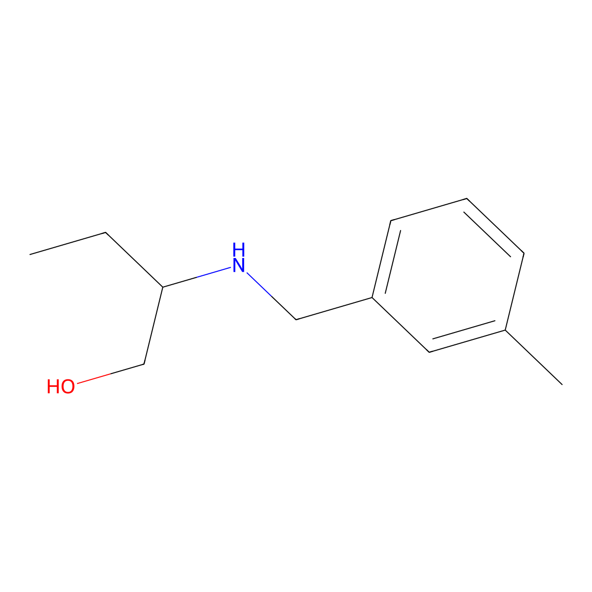 2-{[(3-Methylphenyl)methyl]amino}butan-1-ol molecular structure, CAS 1042623-01-7
