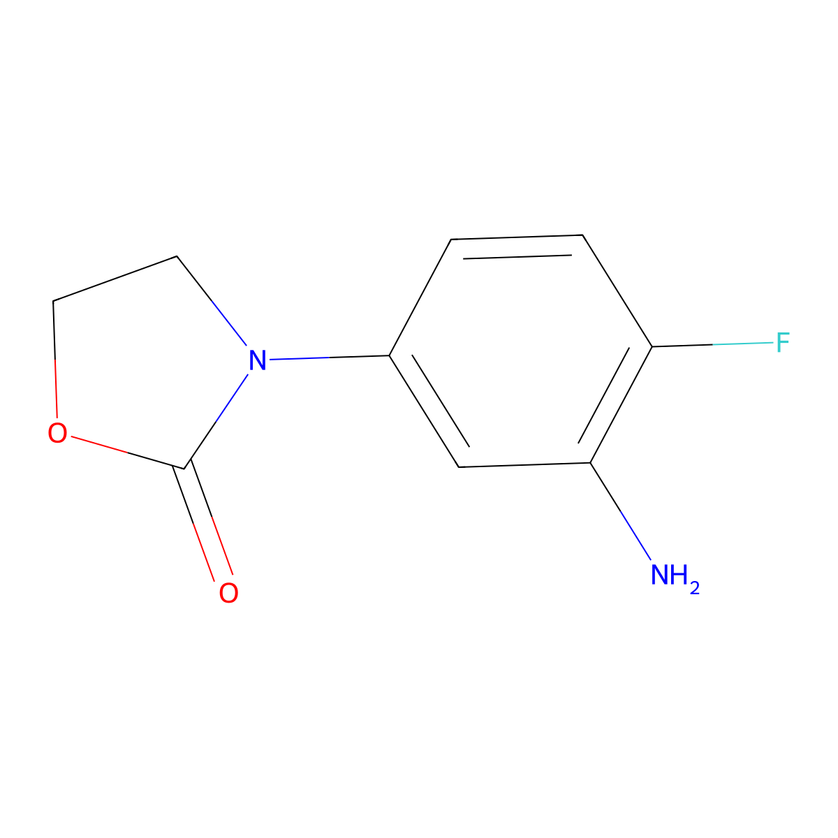 3-(3-Amino-4-fluorophenyl)-1,3-oxazolidin-2-one molecular structure, CAS 1042623-16-4
