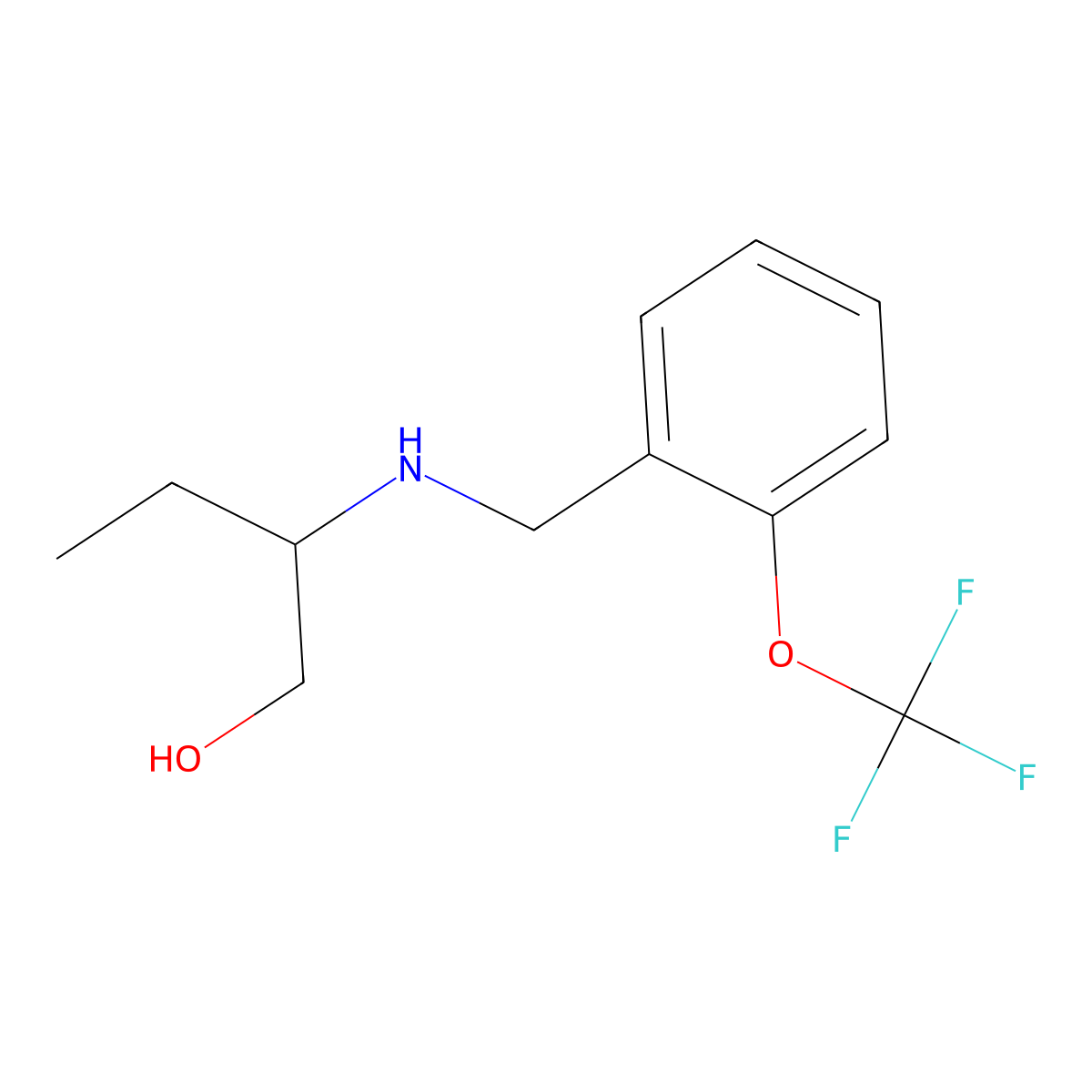 2-[[[2-(Trifluoromethoxy)phenyl]methyl]amino]-1-butanol molecular structure, CAS 1042623-21-1