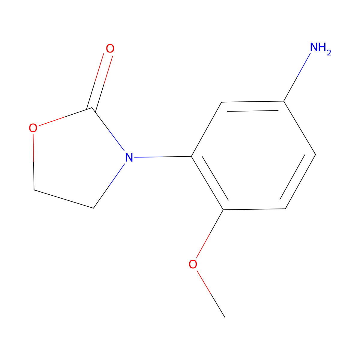 3-(5-Amino-2-methoxyphenyl)-1,3-oxazolidin-2-one molecular structure, CAS 1042623-24-4