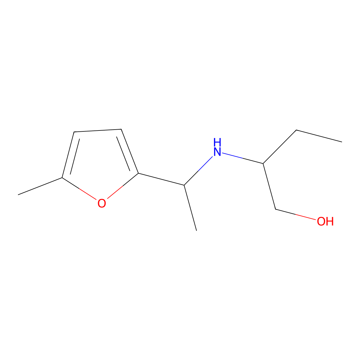 2-{[1-(5-Methylfuran-2-yl)ethyl]amino}butan-1-ol molecular structure, CAS 1042623-66-4