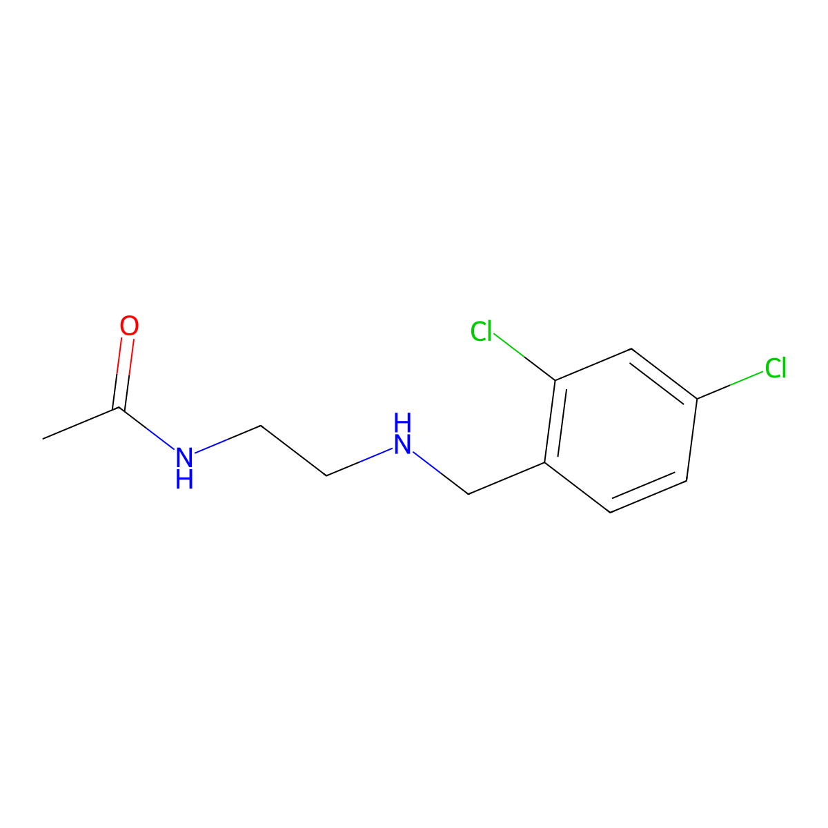 N-(2-{[(2,4-dichlorophenyl)methyl]amino}ethyl)acetamide molecular structure, CAS 1042624-06-5