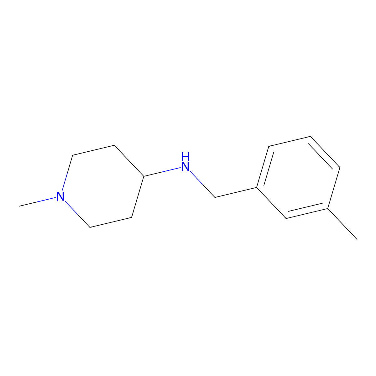 1-methyl-N-((3-methylphenyl)methyl)piperidin-4-amine molecular structure, CAS 1042624-28-1