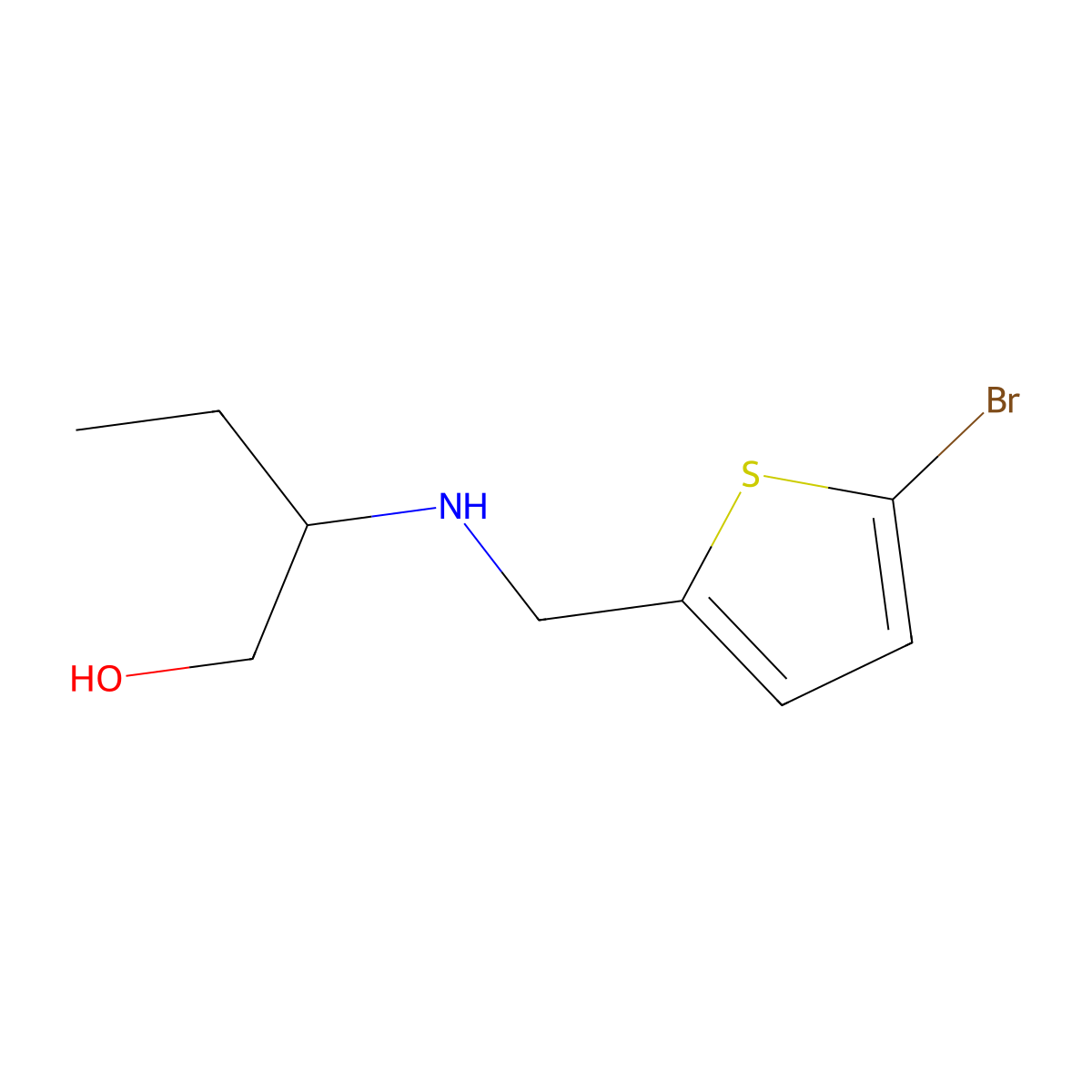 2-{[(5-Bromothiophen-2-yl)methyl]amino}butan-1-ol molecular structure, CAS 1042624-34-9