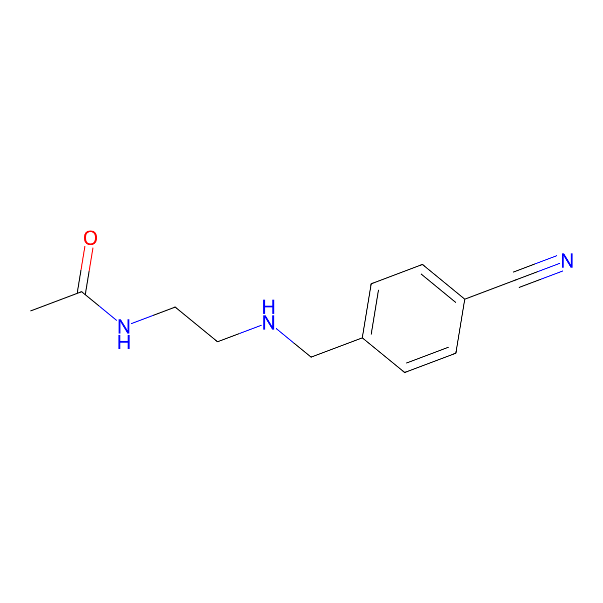 N-(2-{[(4-cyanophenyl)methyl]amino}ethyl)acetamide molecular structure, CAS 1042624-88-3