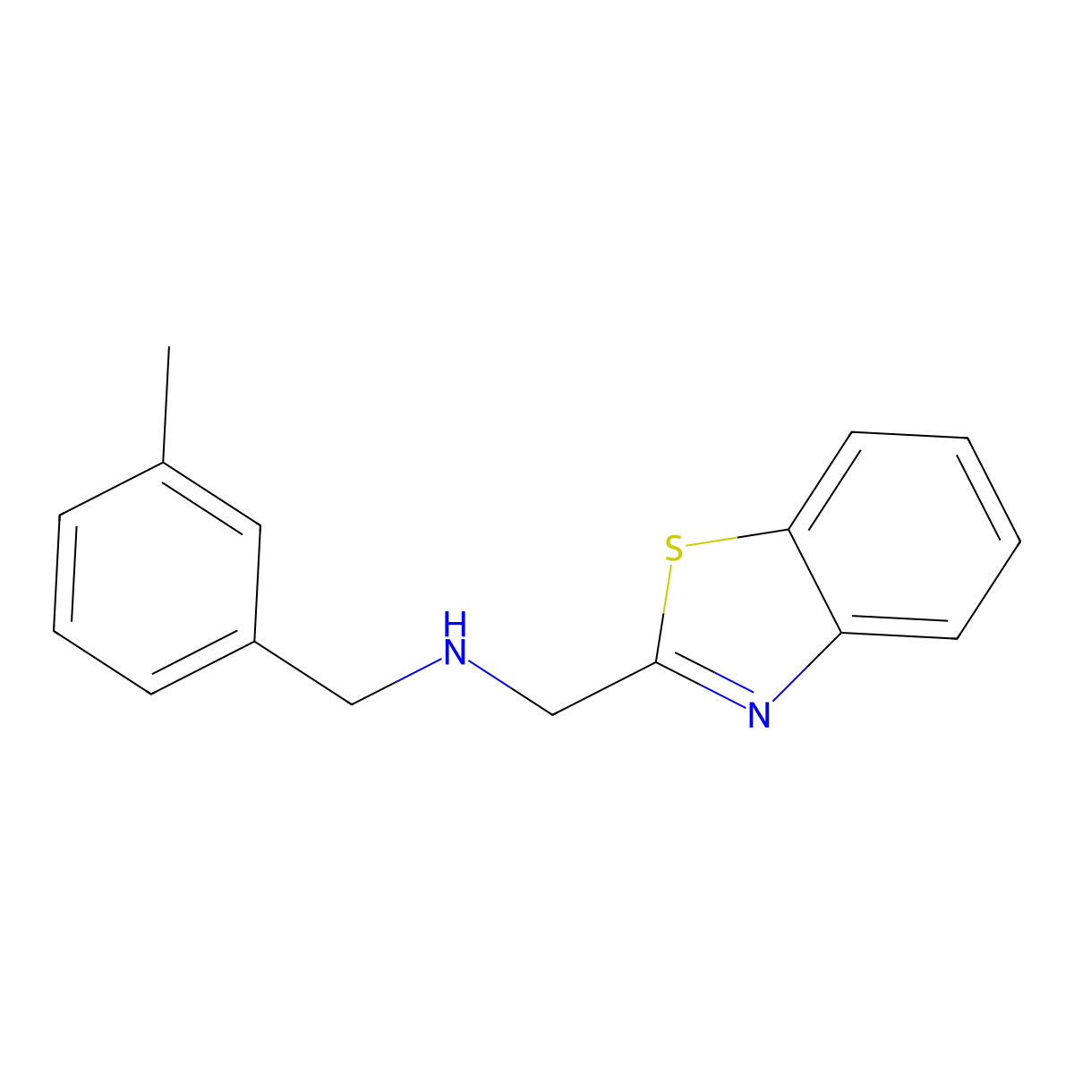 1-(Benzo[d]thiazol-2-yl)-N-(3-methylbenzyl)methanamine molecular structure, CAS 1042626-19-6
