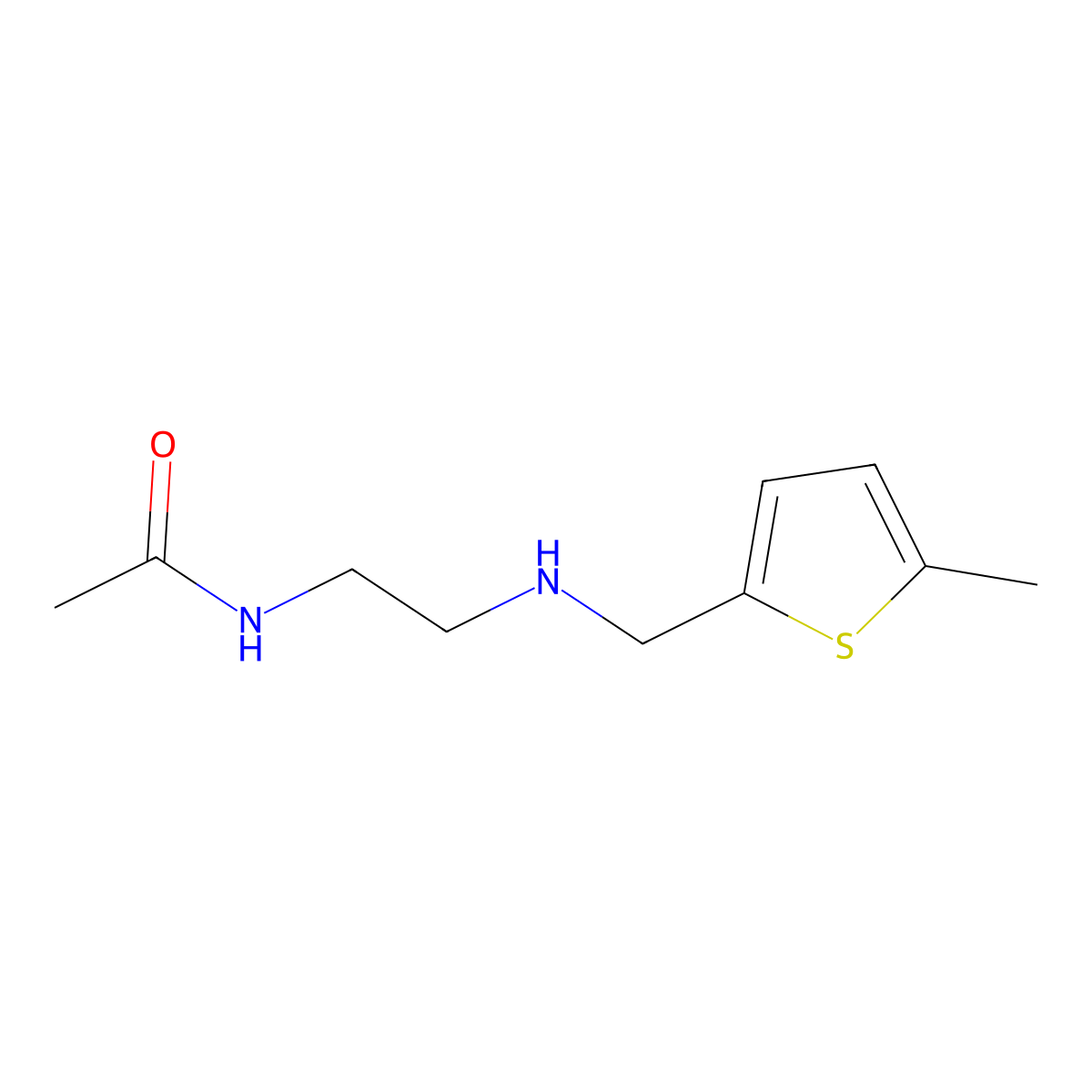 N-(2-{[(5-methylthiophen-2-yl)methyl]amino}ethyl)acetamide molecular structure, CAS 1042626-27-6