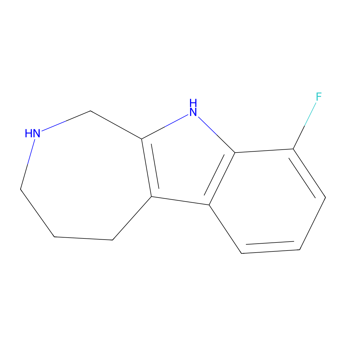 9-fluoro-1H,2H,3H,4H,5H,10H-azepino[3,4-b]indole molecular structure, CAS 1042626-47-0