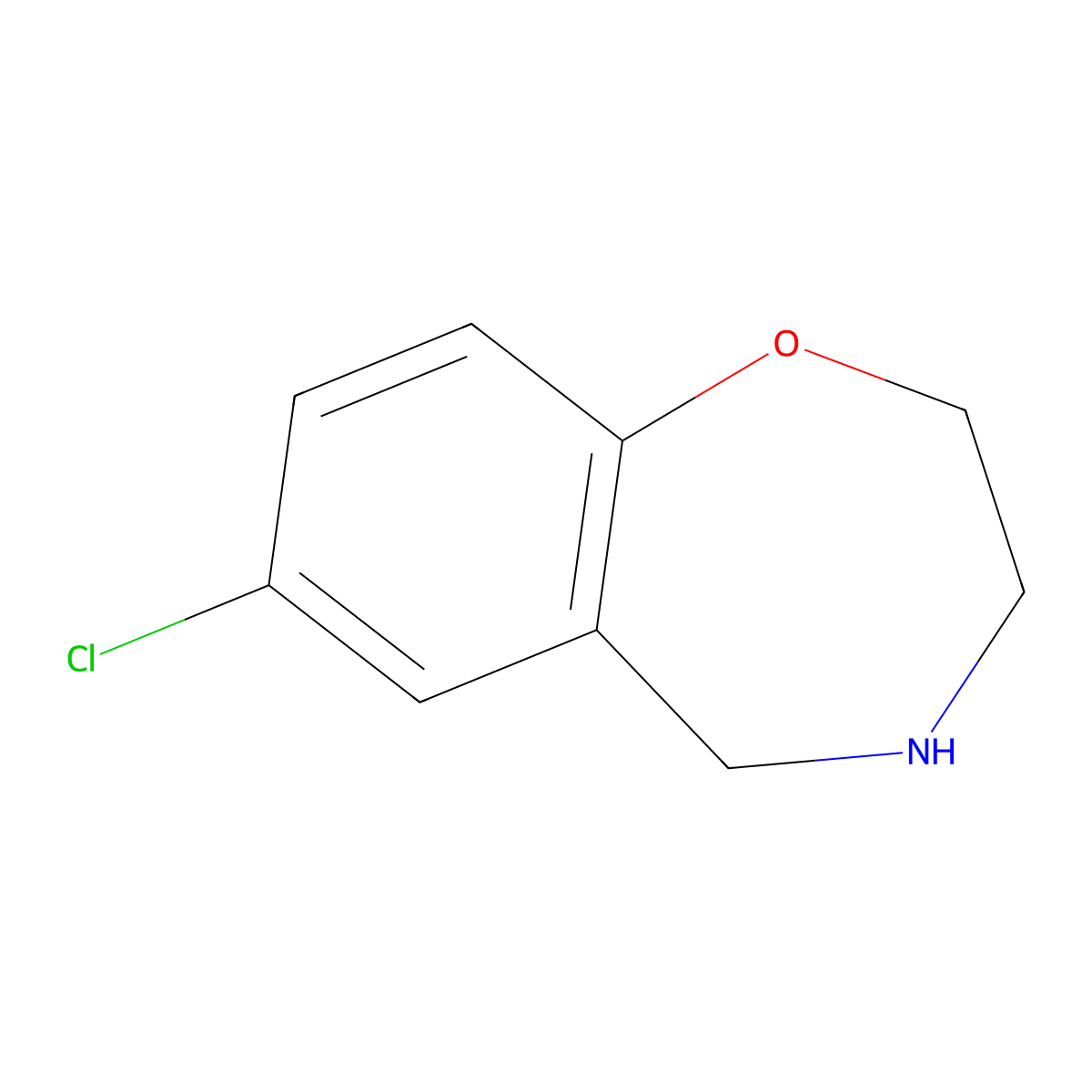 7-Chloro-2,3,4,5-tetrahydro-1,4-benzoxazepine hydrochloride molecular structure, CAS 1042628-09-0