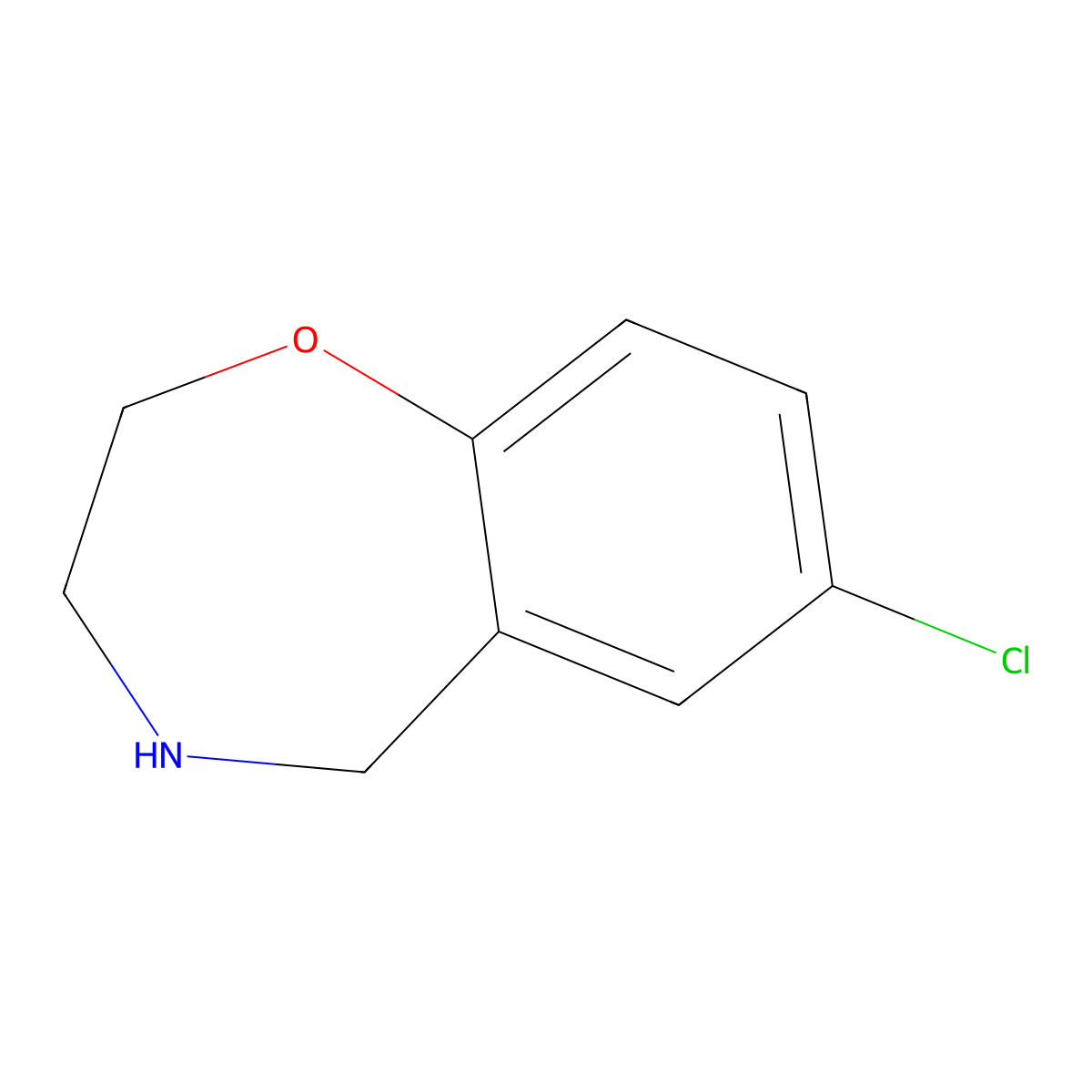7-Chloro-2,3,4,5-tetrahydro-1,4-benzoxazepine hydrochloride molecular structure, CAS 1042628-09-0
