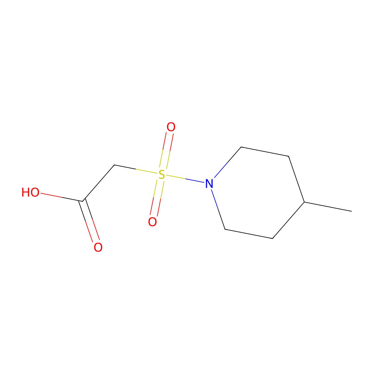 2-[(4-Methylpiperidin-1-yl)sulfonyl]acetic acid molecular structure, CAS 1042628-18-1