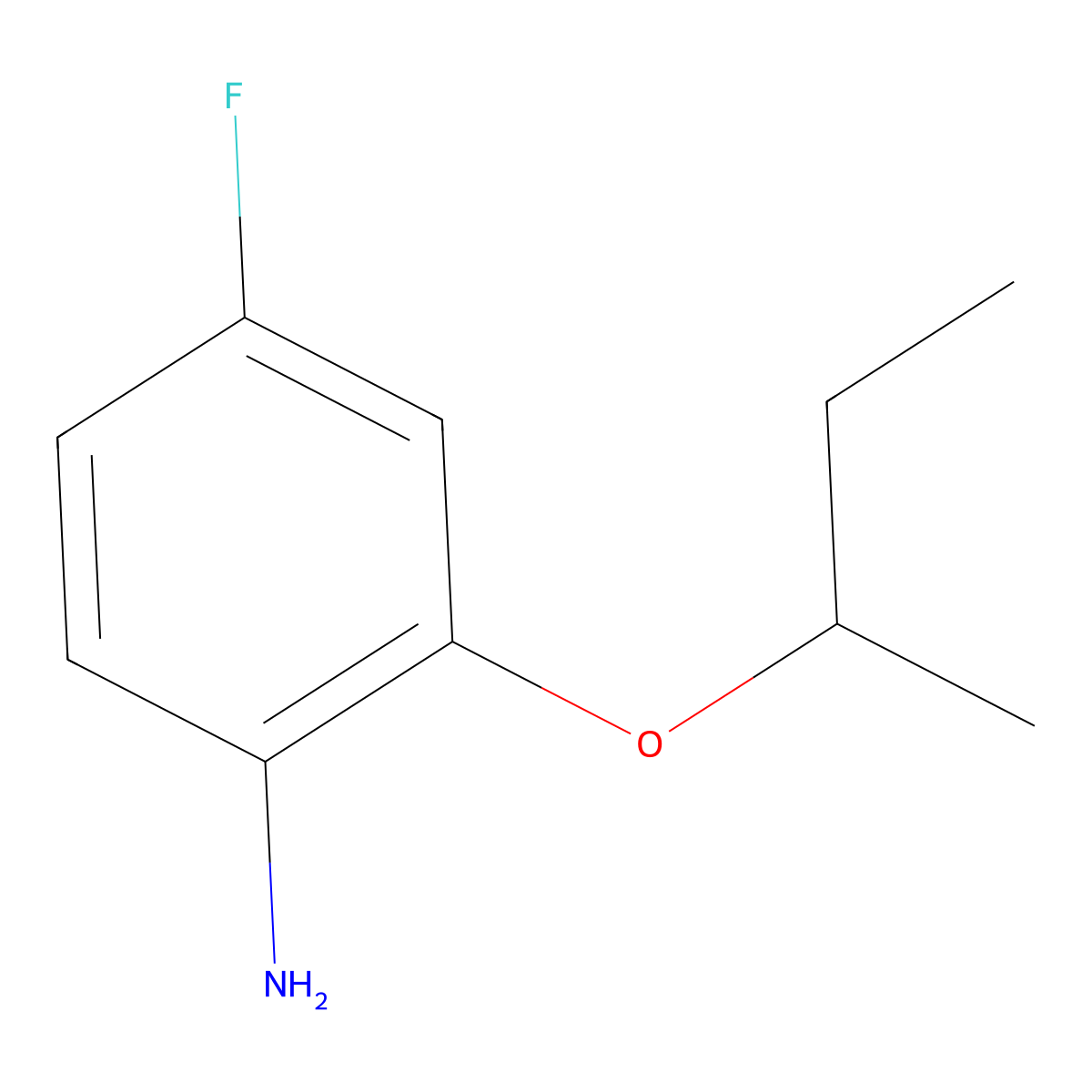 2-(Butan-2-yloxy)-4-fluoroaniline molecular structure, CAS 1042628-23-8