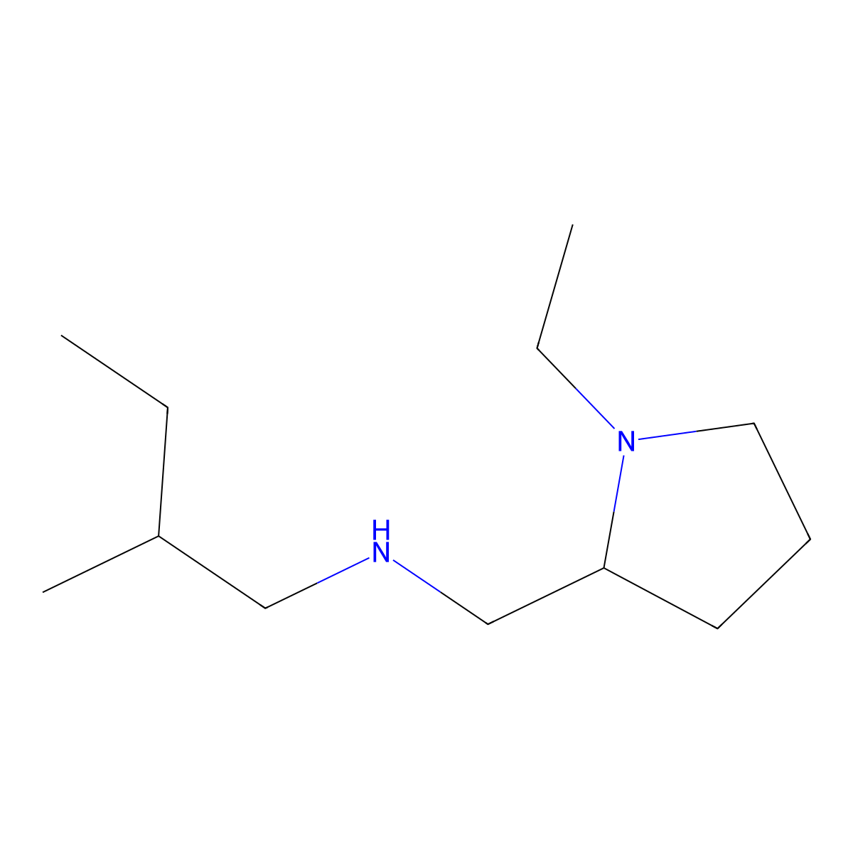 [(1-Ethylpyrrolidin-2-yl)methyl](2-methylbutyl)amine molecular structure, CAS 1042628-91-0