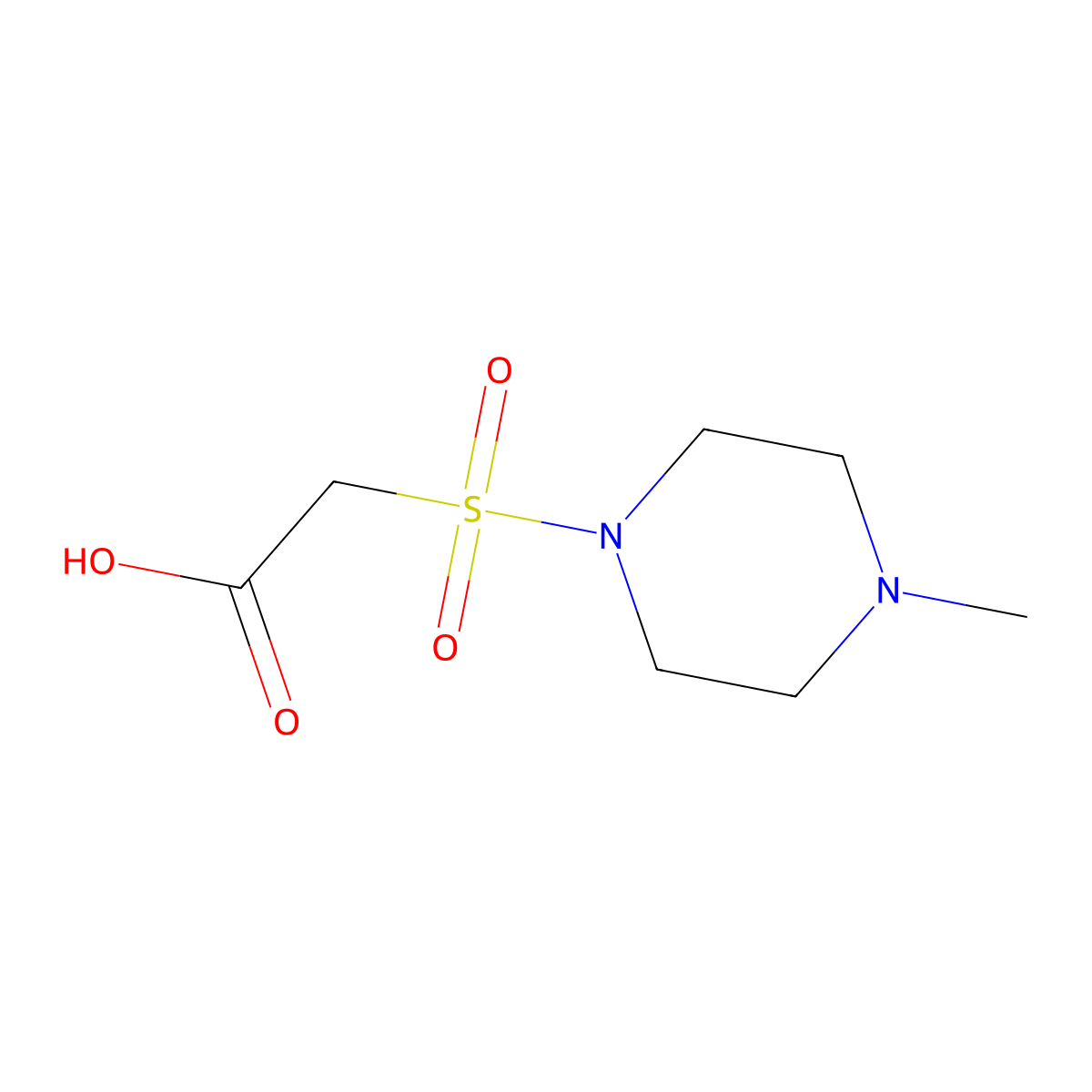 2-((4-Methylpiperazin-1-yl)sulfonyl)acetic acid molecular structure, CAS 1042629-06-0