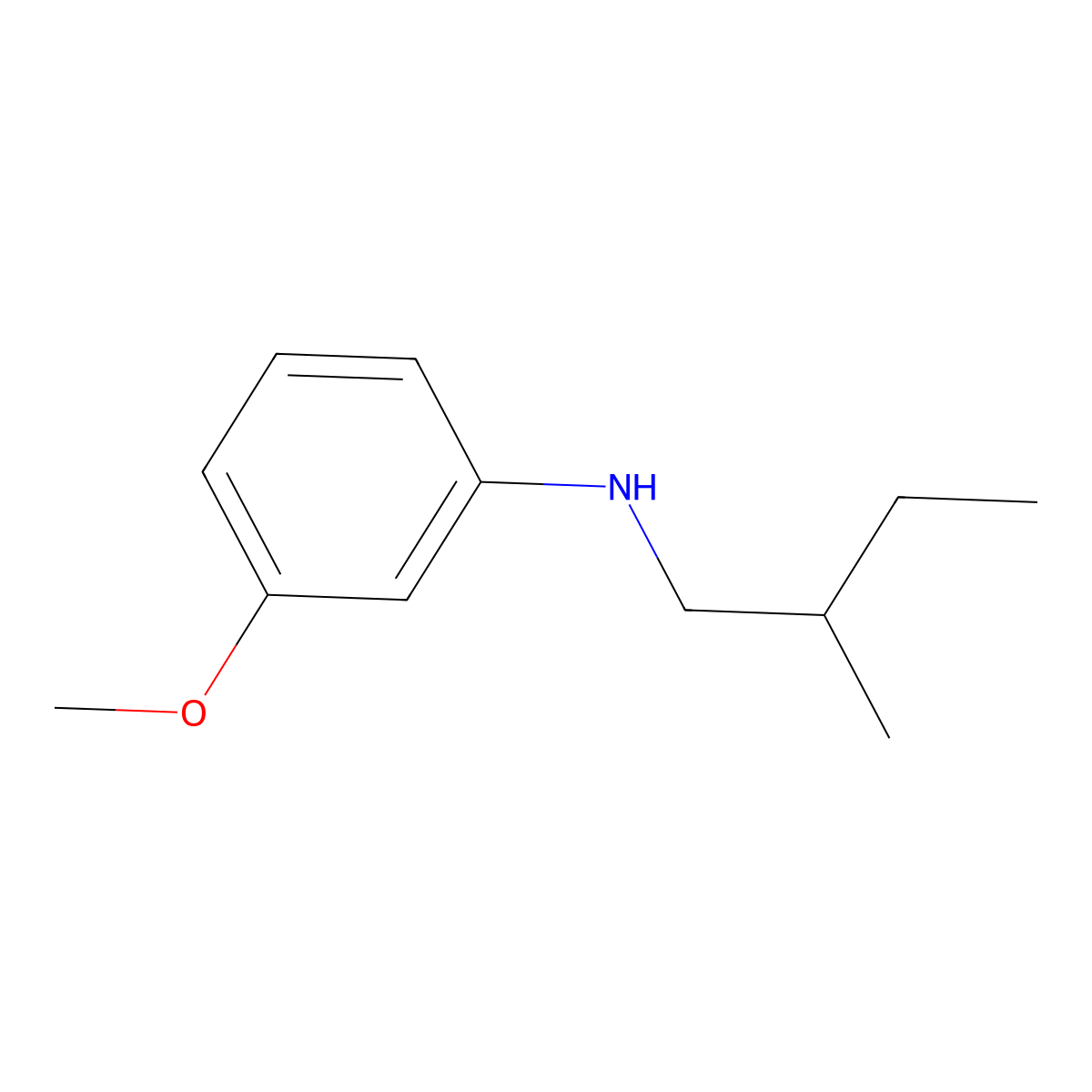 3-methoxy-N-(2-methylbutyl)aniline molecular structure, CAS 1042630-81-8