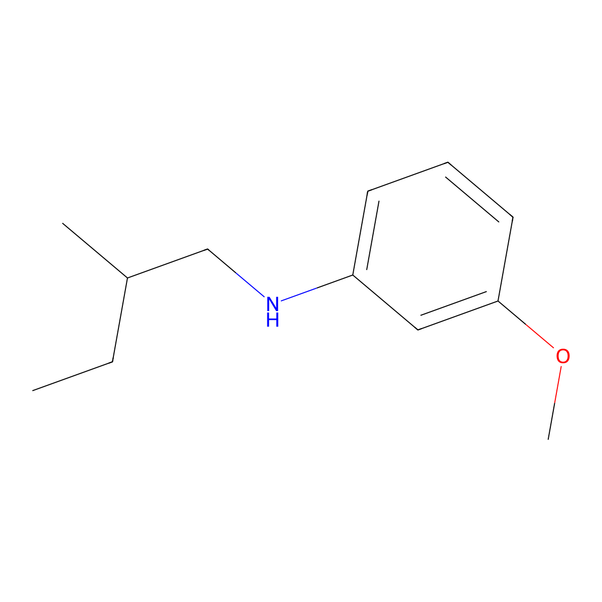 3-methoxy-N-(2-methylbutyl)aniline molecular structure, CAS 1042630-81-8