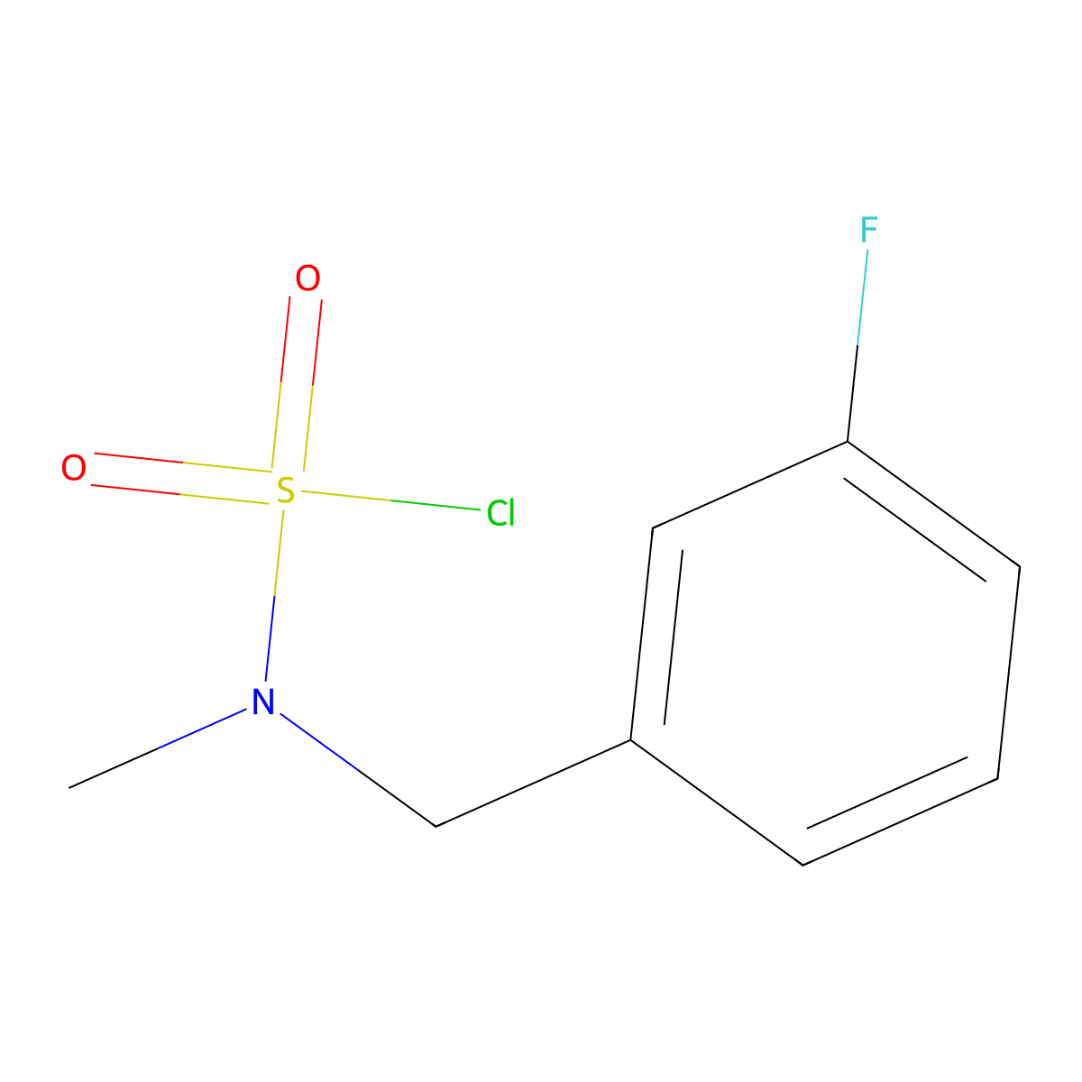 N-[(3-fluorophenyl)methyl]-N-methylsulfamoyl chloride molecular structure, CAS 1042633-45-3