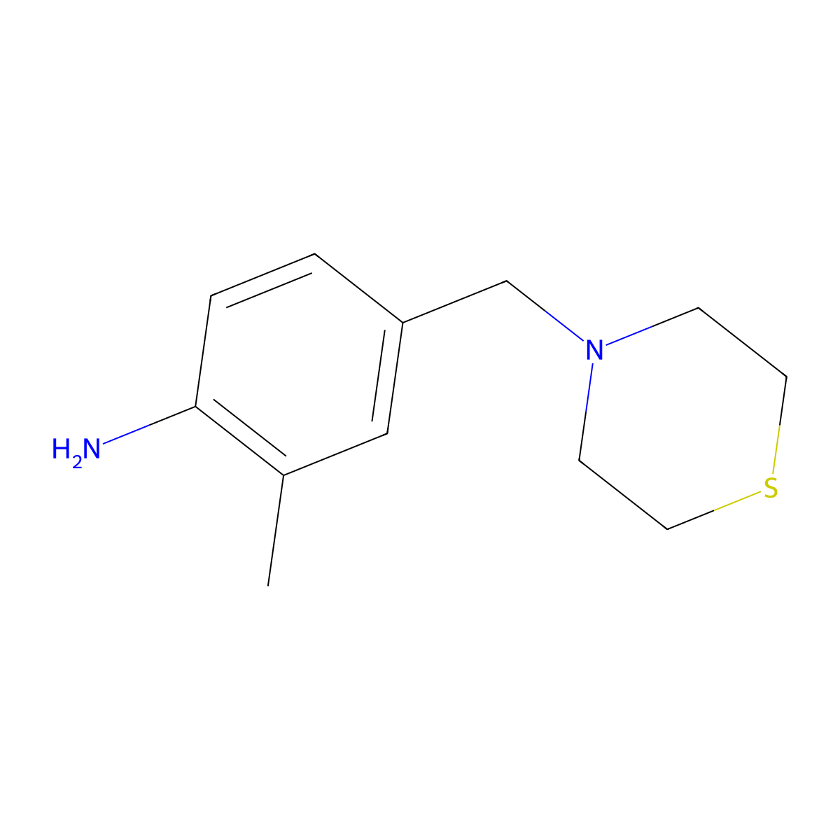 2-Methyl-4-(thiomorpholin-4-ylmethyl)aniline molecular structure, CAS 1042633-46-4