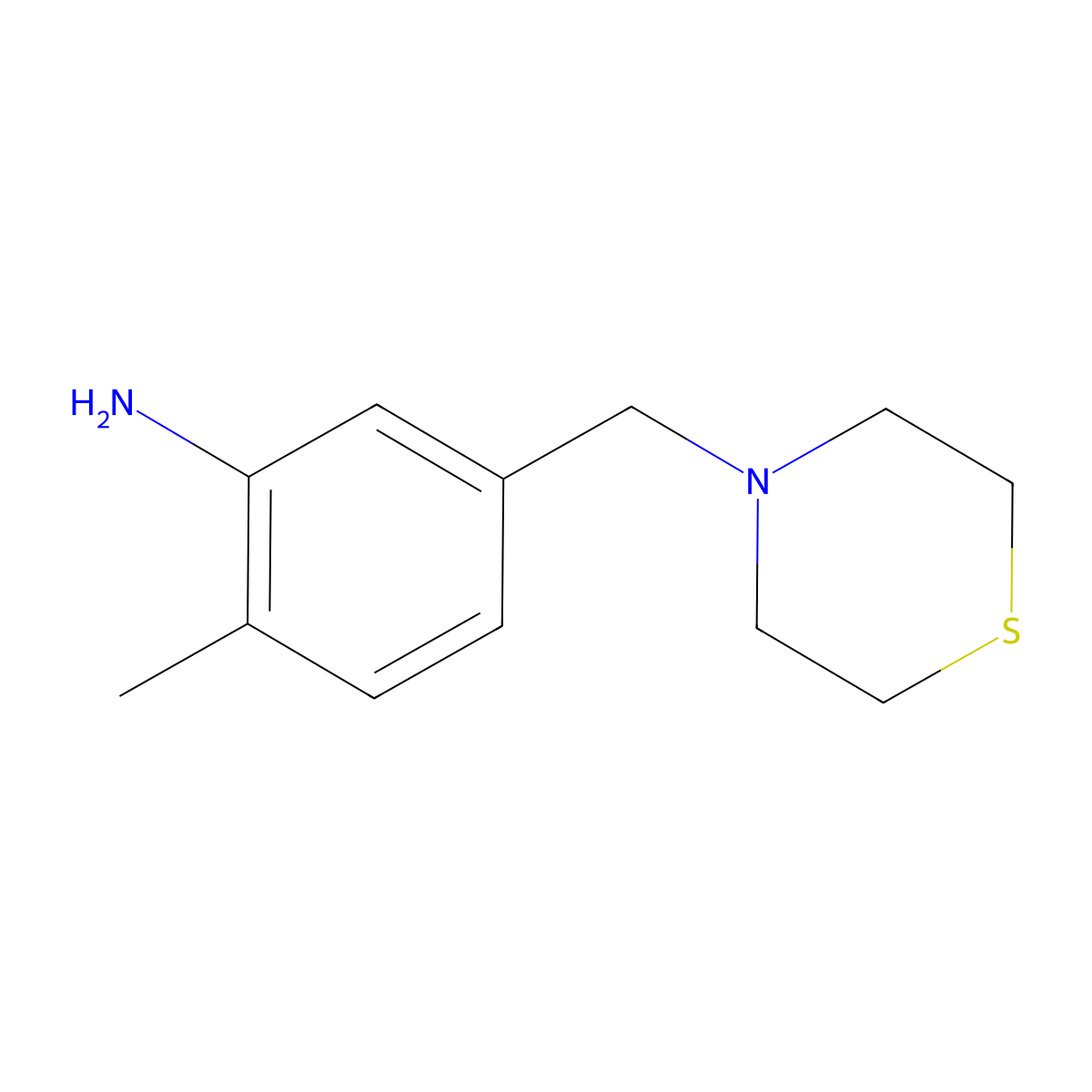 2-Methyl-5-(thiomorpholin-4-ylmethyl)aniline molecular structure, CAS 1042633-61-3