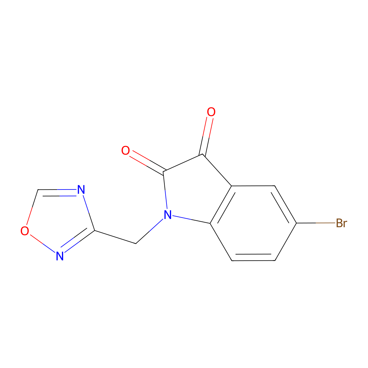 5-bromo-1-(1,2,4-oxadiazol-3-ylmethyl)-2,3-dihydro-1H-indole-2,3-dione molecular structure, CAS 1042633-64-6