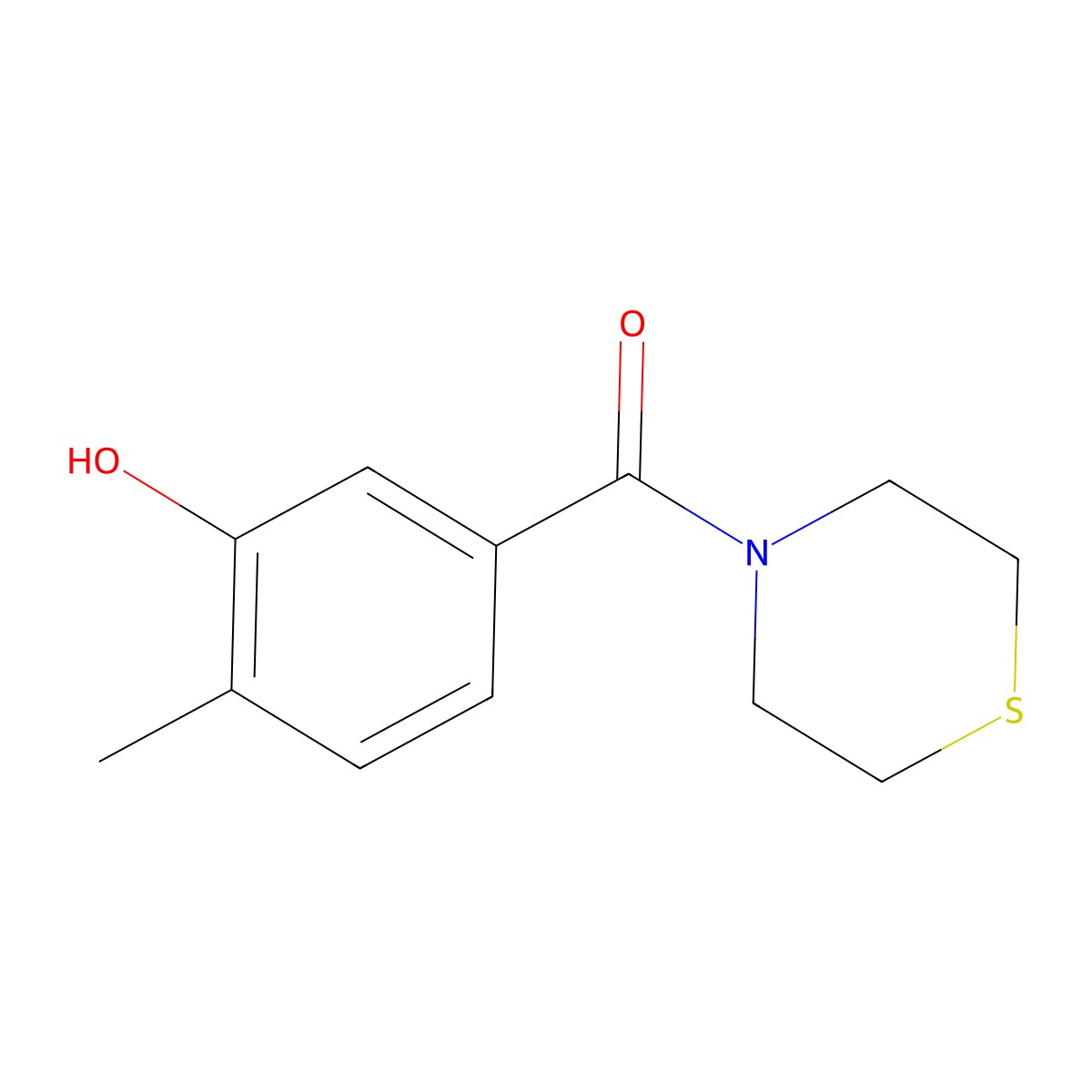 2-Methyl-5-(thiomorpholine-4-carbonyl)phenol molecular structure, CAS 1042634-32-1