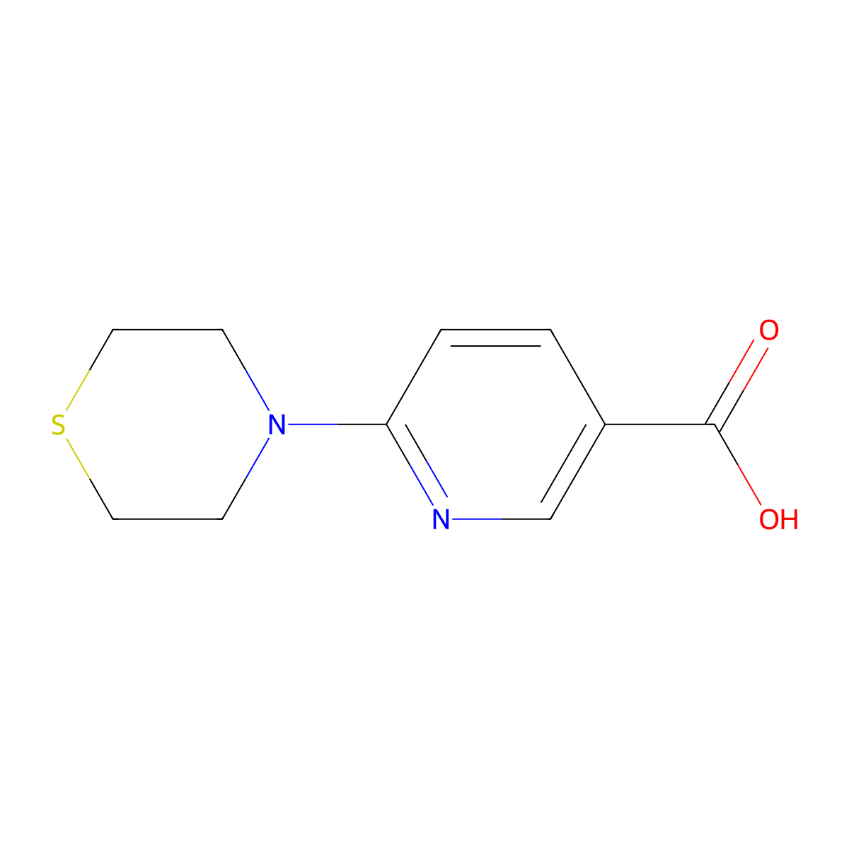 6-Thiomorpholinonicotinic acid molecular structure, CAS 1042634-50-3