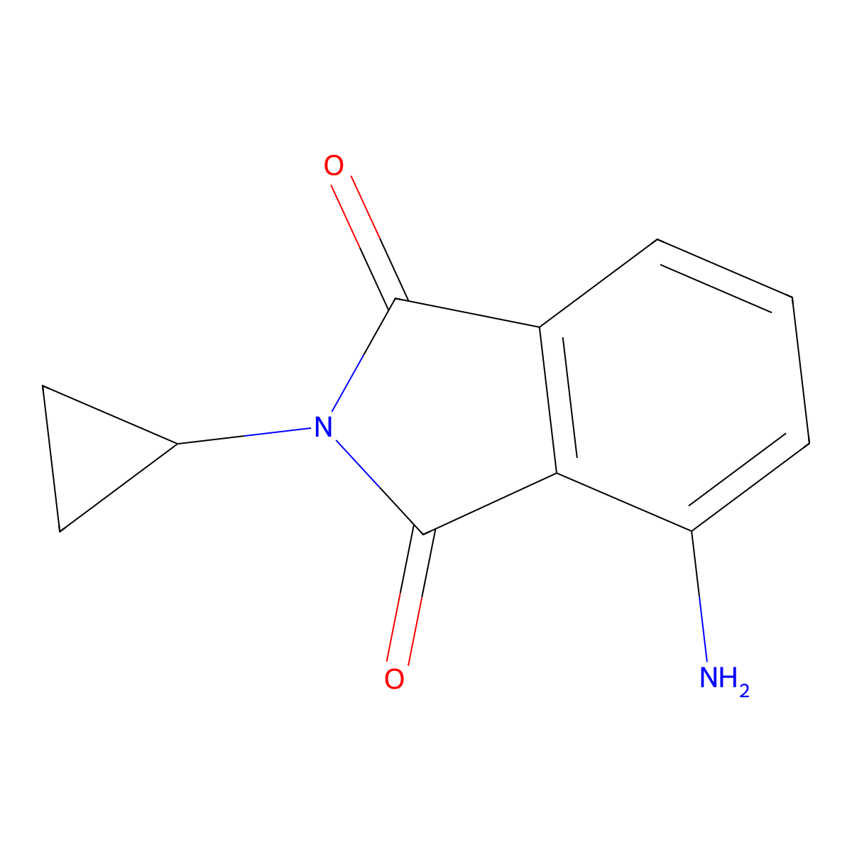 4-amino-2-cyclopropyl-2,3-dihydro-1H-isoindole-1,3-dione molecular structure, CAS 1042635-26-6