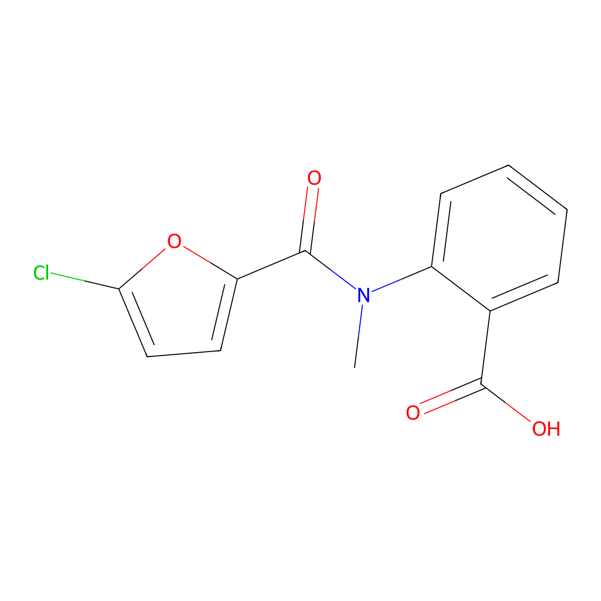 2-(N-methyl5-chlorofuran-2-amido)benzoic acid molecular structure, CAS 1042637-46-6