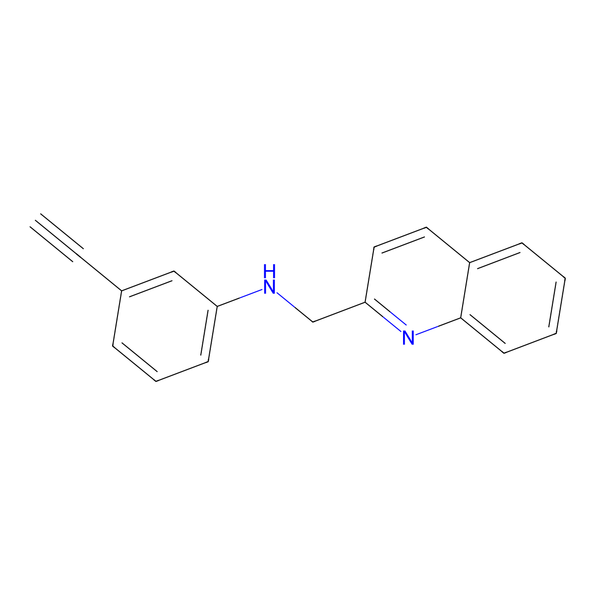3-ethynyl-N-[(quinolin-2-yl)methyl]aniline molecular structure, CAS 1042639-35-9