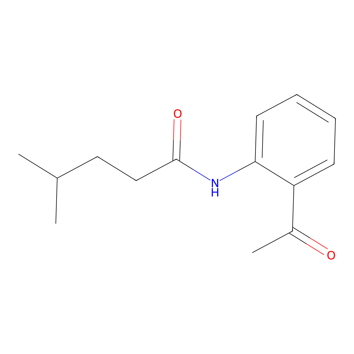 N-(2-acetylphenyl)-4-methylpentanamide molecular structure, CAS 1042640-27-6