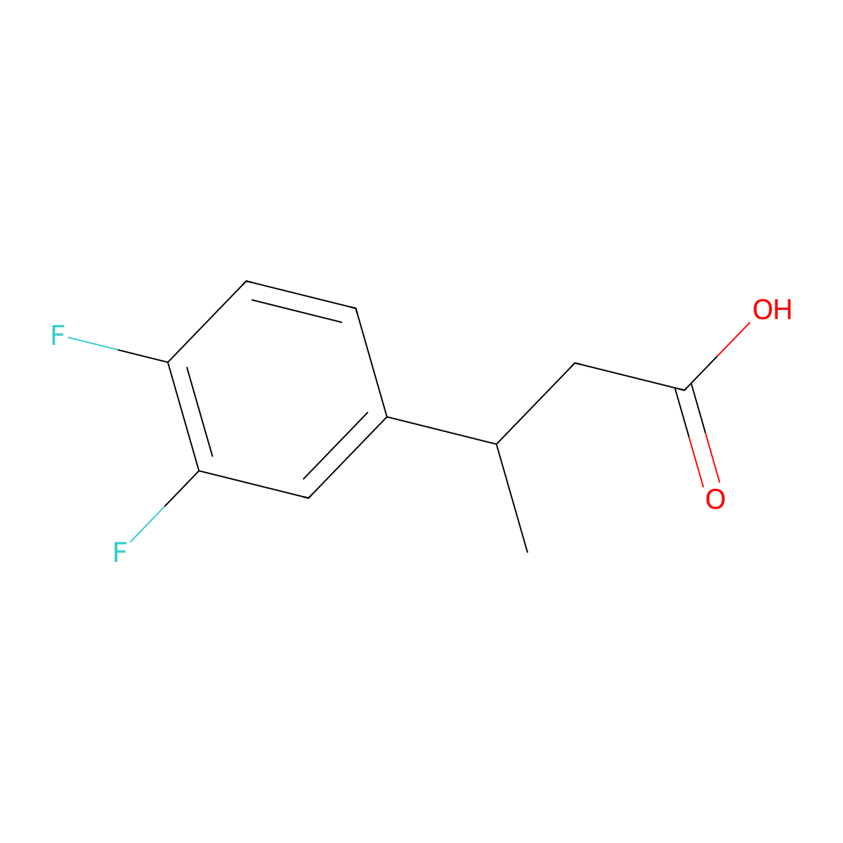 3-(3,4-Difluorophenyl)butanoic acid molecular structure, CAS 1042641-92-8