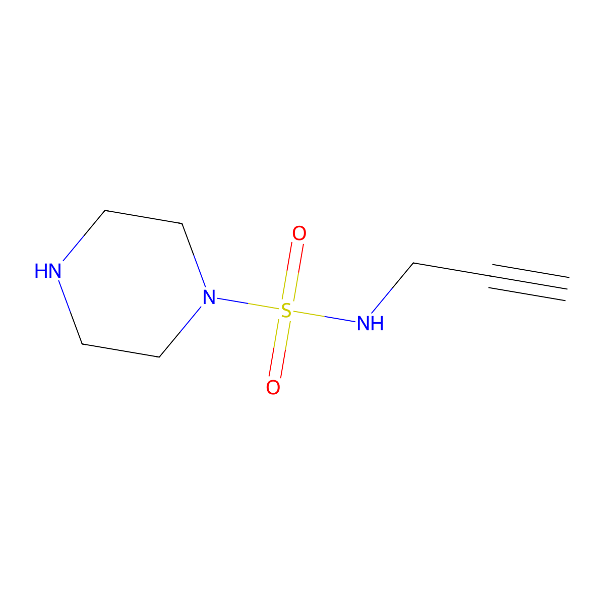 N-(Prop-2-yn-1-yl)piperazine-1-sulfonamide molecular structure, CAS 1042642-74-9