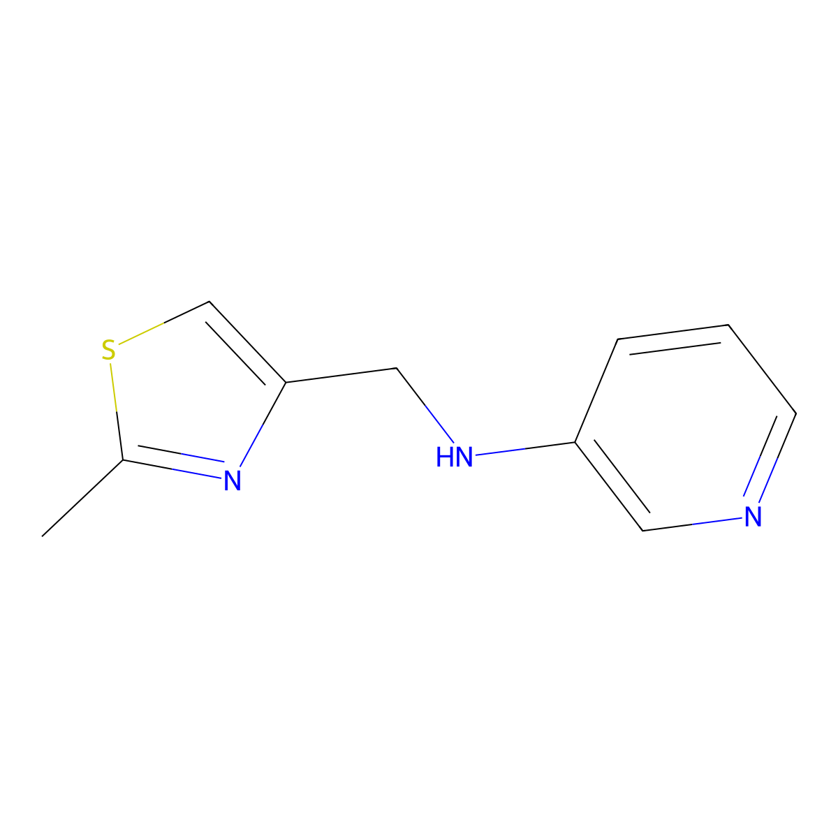 N-[(2-methyl-1,3-thiazol-4-yl)methyl]pyridin-3-amine molecular structure, CAS 1042643-76-4