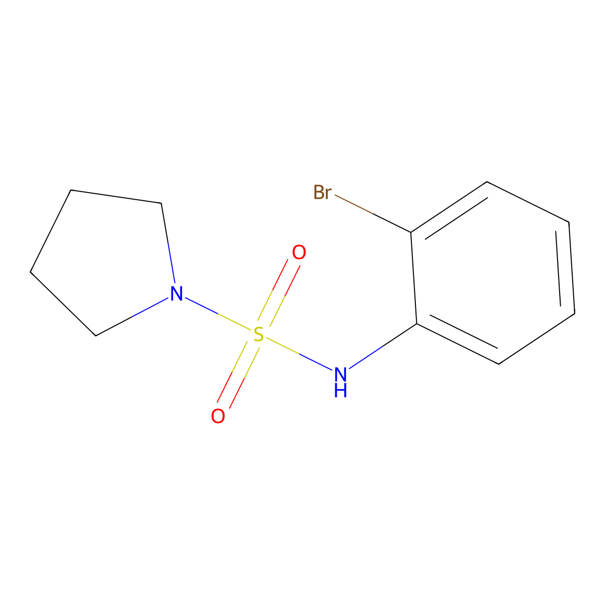 N-(2-bromophenyl)pyrrolidine-1-sulfonamide molecular structure, CAS 1042644-43-8