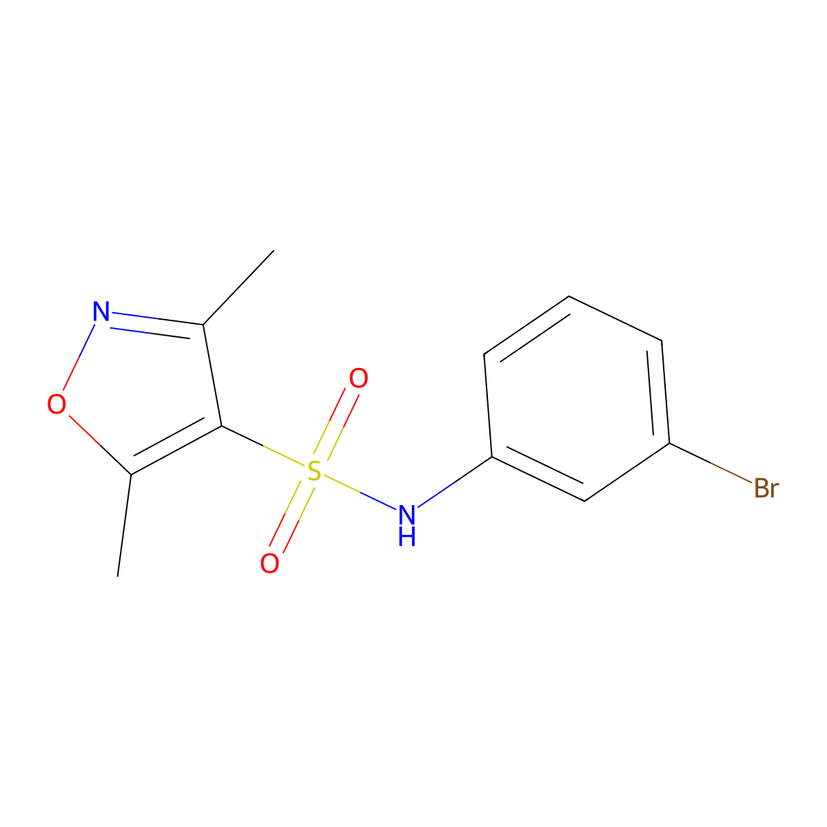 N-(3-bromophenyl)-3,5-dimethyl-1,2-oxazole-4-sulfonamide molecular structure, CAS 1042644-92-7
