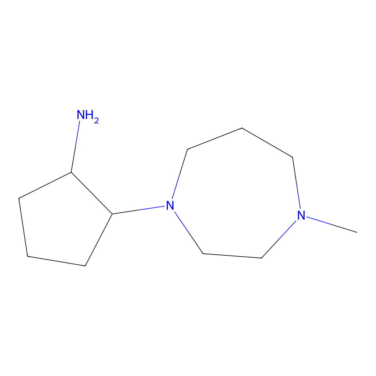 2-(4-Methyl-1,4-diazepan-1-yl)cyclopentan-1-amine molecular structure, CAS 1042646-03-6