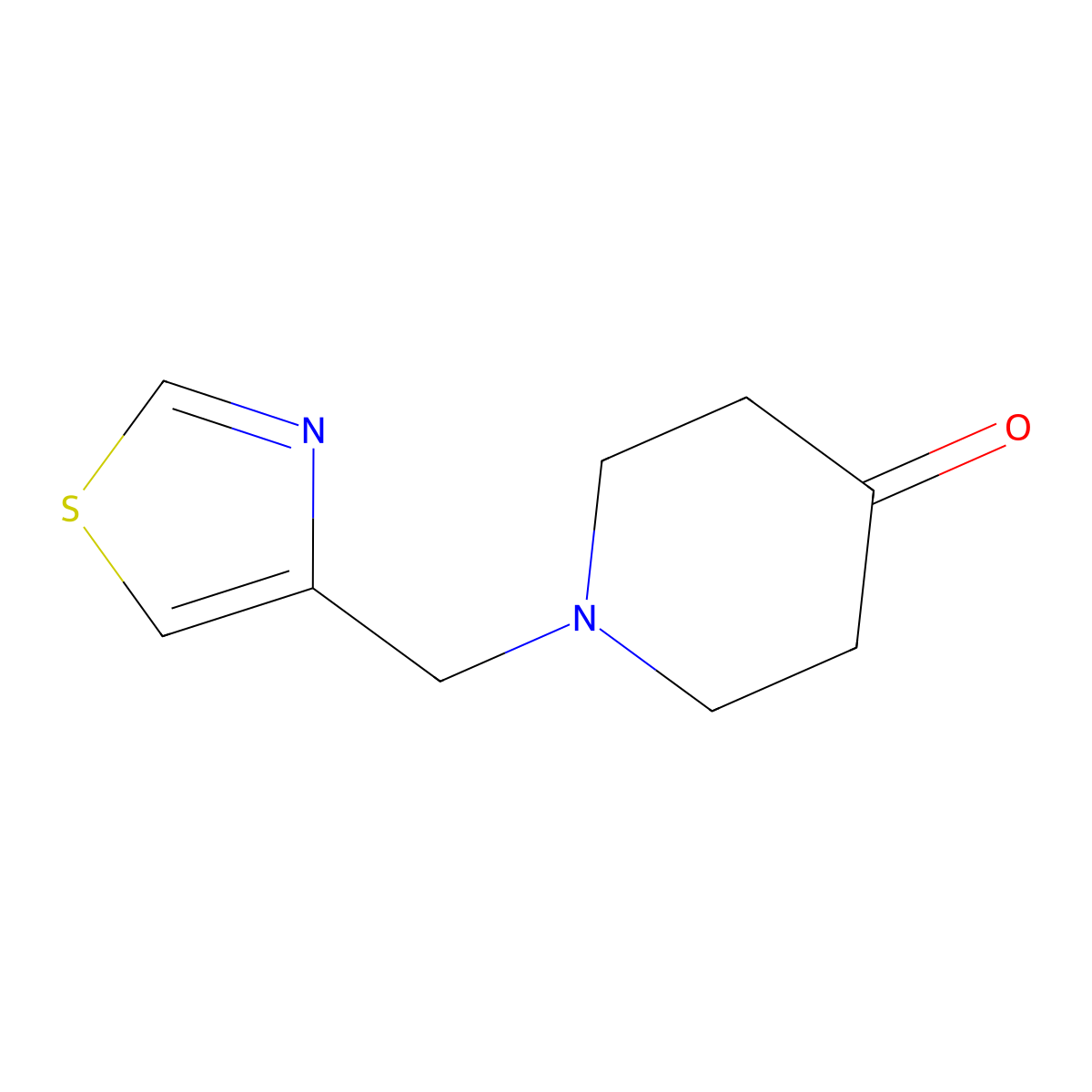 1-(1,3-Thiazol-4-ylmethyl)piperidin-4-one molecular structure, CAS 1042646-34-3