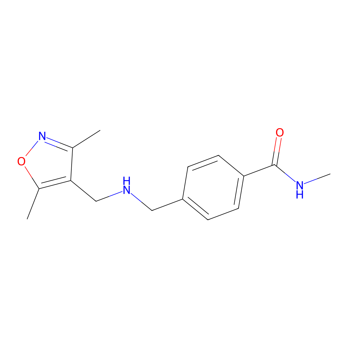 4-[[[(3,5-Dimethyl-4-isoxazolyl)methyl]amino]methyl]-N-methylbenzamide molecular structure, CAS 1042646-35-4