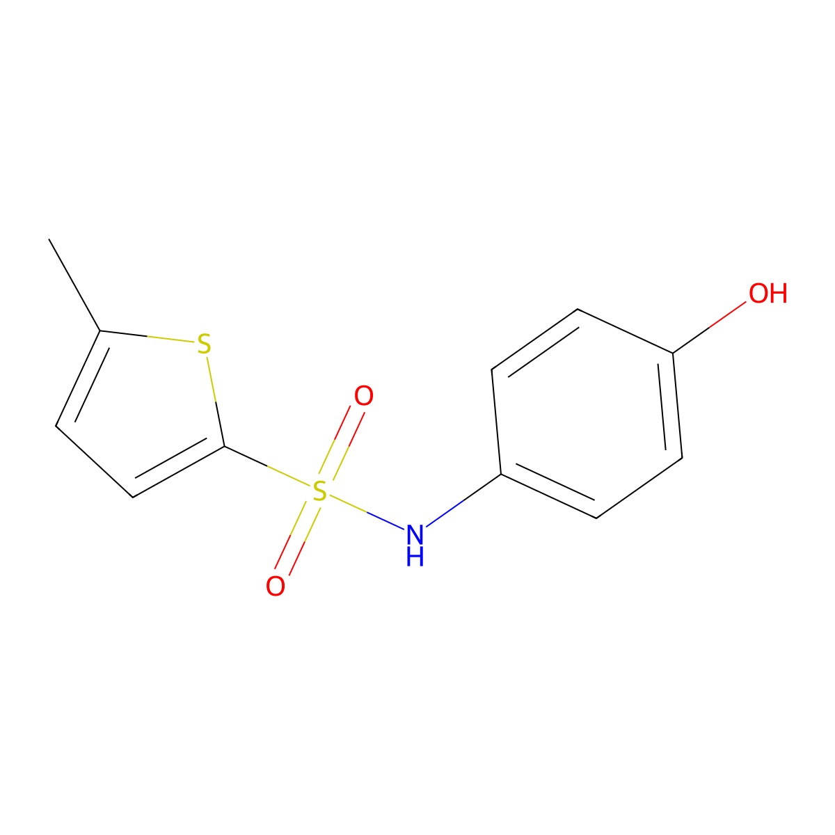 N-(4-hydroxyphenyl)-5-methylthiophene-2-sulfonamide molecular structure, CAS 1042647-34-6