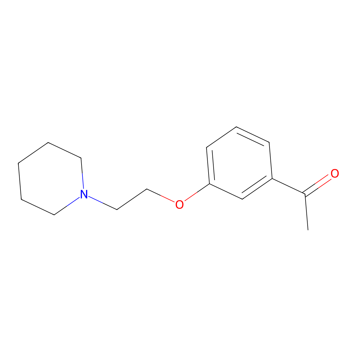 1-(3-(2-(Piperidin-1-yl)ethoxy)phenyl)ethan-1-one molecular structure, CAS 1042648-14-5